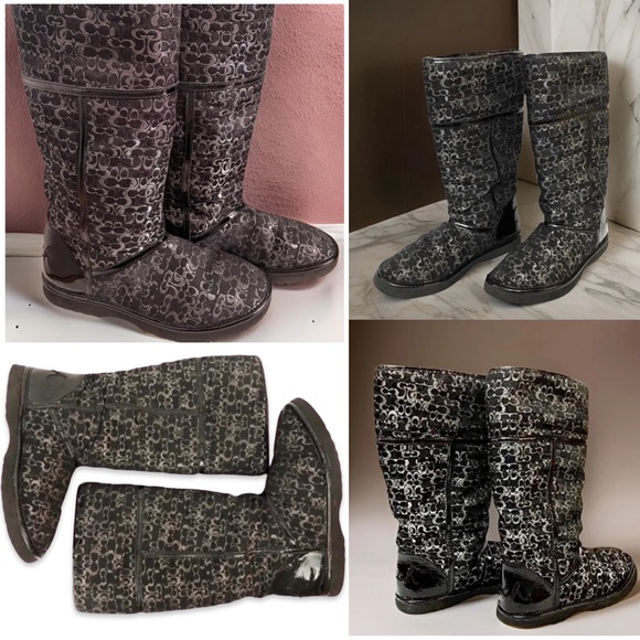 ✨Women’s Coach Black Nikole Midcalf Signature Boots - Picture 4 of 13